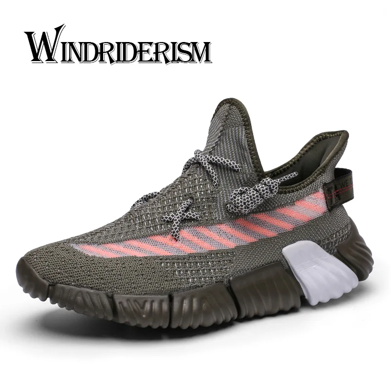 men's casual breathable flyknit sneakers