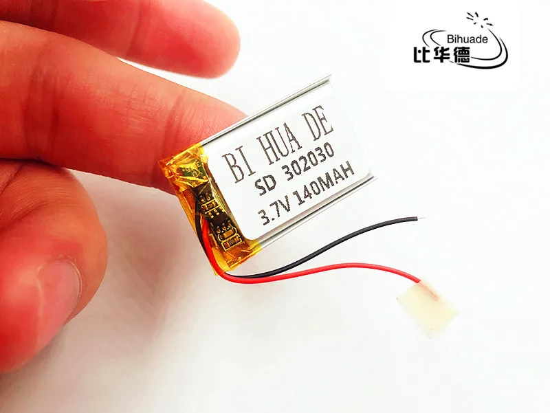 Литий-полимерная батарея li-po 3,7 V 302030 140 MAH MP3 MP4, с защитной платой полимерная аккумуляторная батарея