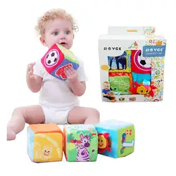 Подвижные мягкие игрушки для новорожденных 0-12 месяцев погремушка ткань строительные блоки Мягкая кукла Плюшевые Мягкие кубики коляска