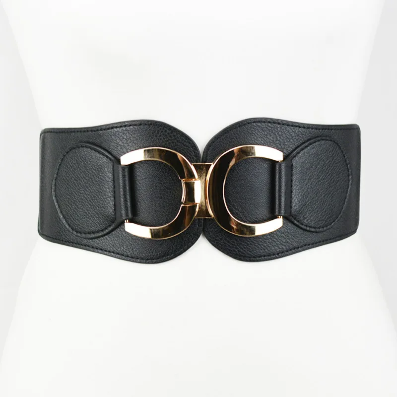 

Wide Elastic Cinch Belt Women's Rocker Fashion Belt Gold Metal Rivet Wide Belts For Dress Coat Cummerbund Retro Style RF26