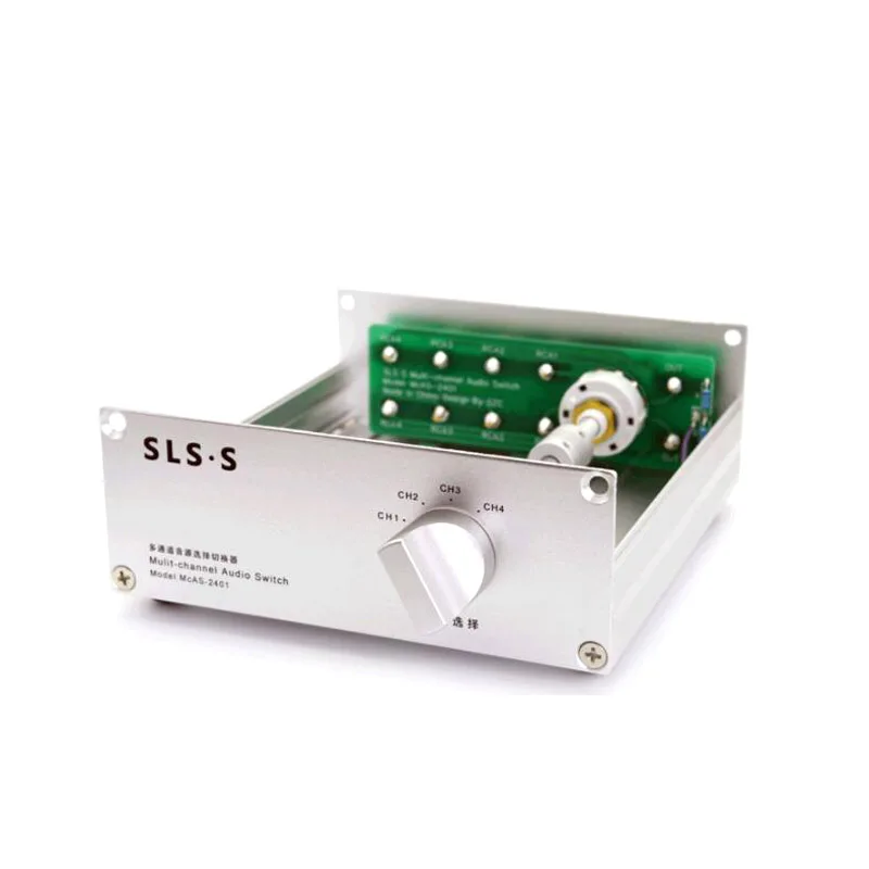 4 Input 1 Output Lossless stereo audio source signal selection switching splitter with RCA
