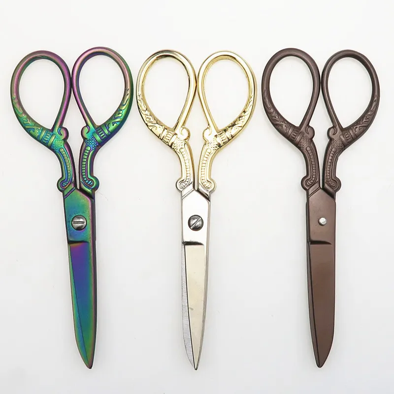 

Multi-color Super Beautiful Greasy Stainless Steel Retro Scissors DIY Handmade Cross-stitch Small Scissors Sewing Scissors