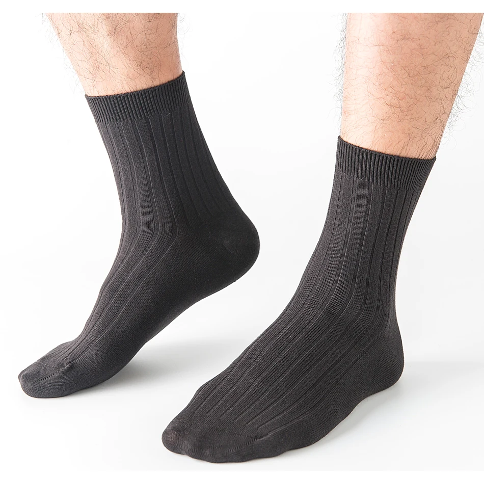 Мужские хлопковые носки, брендовые Новые повседневные бизнес антибактериальные дезодоранты, дышащие мужские носки, 5 пар/лот