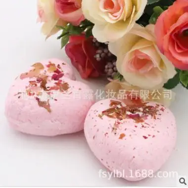 3 шт./лот в форме сердца для ванной соль мяч роза с сушеные цветы соль мяч для ванной увлажняющий отшелушивания