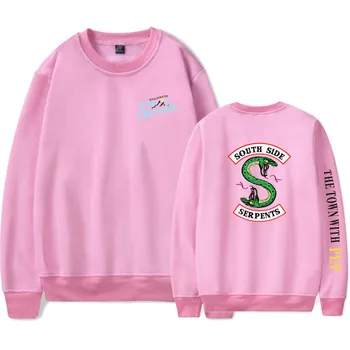 

Pink Sweatshirt Hoodies 2018 Women Men O Neck Long Sleeve Cotton Blended Hip Hop Sweatshirt Riverdale Hoodie Streetwear XXS-4XL