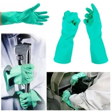 32 см химически стойкие резиновые перчатки кислота маслостойкие нитриловые перчатки для домашней промышленности рабочие защитные перчатки