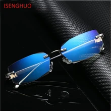 ISENGHUO Улучшенный магнит анти-Blu-ray очки для чтения резка металла без оправы очки пресбиопические очки+ 1,5+ 2,0+ 2,5