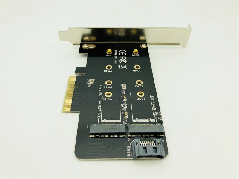 PCIE к M2 SSD адаптер NVME M Key SATA B to PCI e 3 0x4 контроллер конвертера карты поддержки 2280 2260 2242