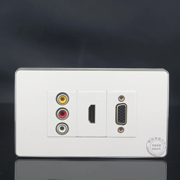 Dual RJ11 TEL Socket Assorted Panel Faceplate TV Wall Face Plate 3RCA AV