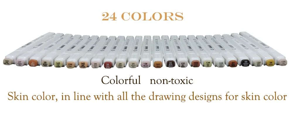 TOUCHFIVE 24 цвета эскиз тона кожи Маркер ручка художника двуглавый на спиртовой основе манга художественные маркеры Кисть ручка товары для рукоделия