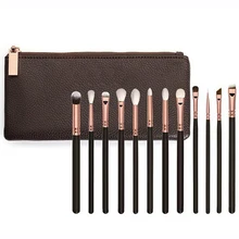 Brand makeup brushes set complete luxury cosmetic tool 8 12 15 rose golden brush kit blend brush with leather bag professional