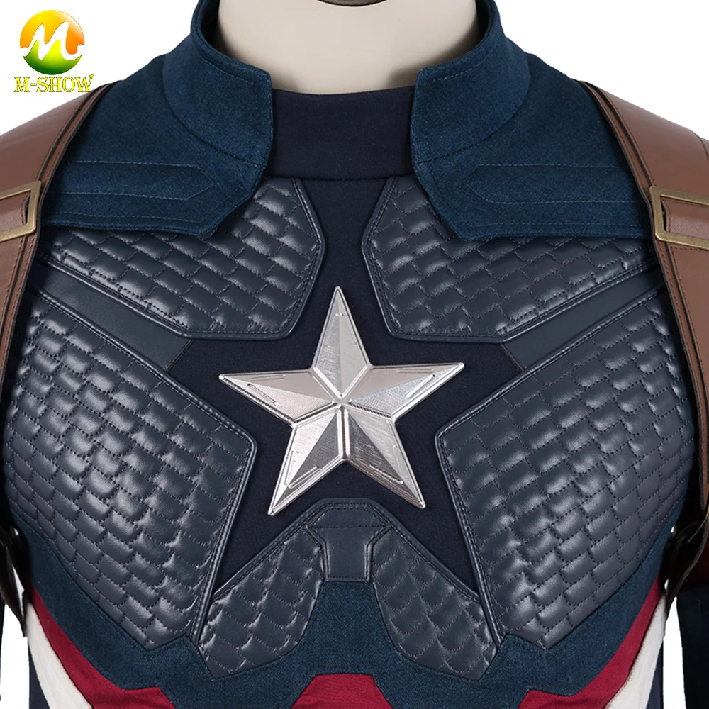 Avengers Endgame Captain America Cosplay Costume Avengers 4 Steven Roger Cosplay Outfit Halloween Party Mask Vest Full Set