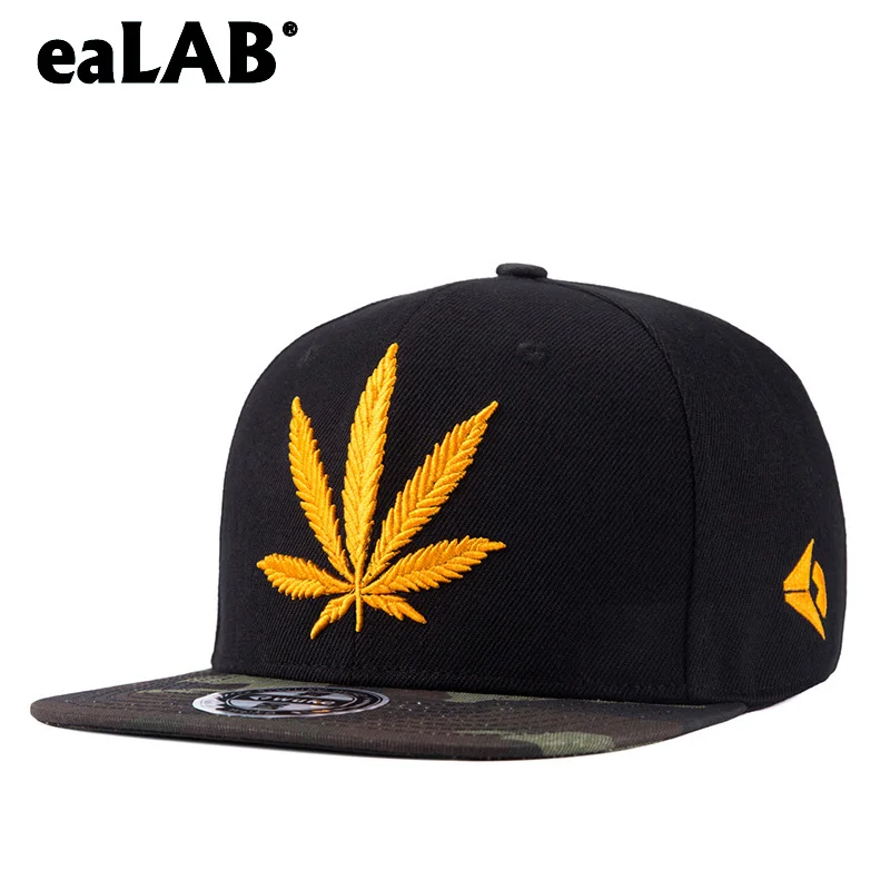 

Mens Snapback Hip Hop Cap Men Sport Women Casual Camouflage Straight Visor Hat Hemp leaf Embroidery Cap Male Bone Snapback Caps
