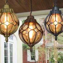 Открытый водонепроницаемый потолочный шар лампа балкон энергосберегающие сад земля огни Европейский ретро прохода дождь Глобальный подвесной светильник