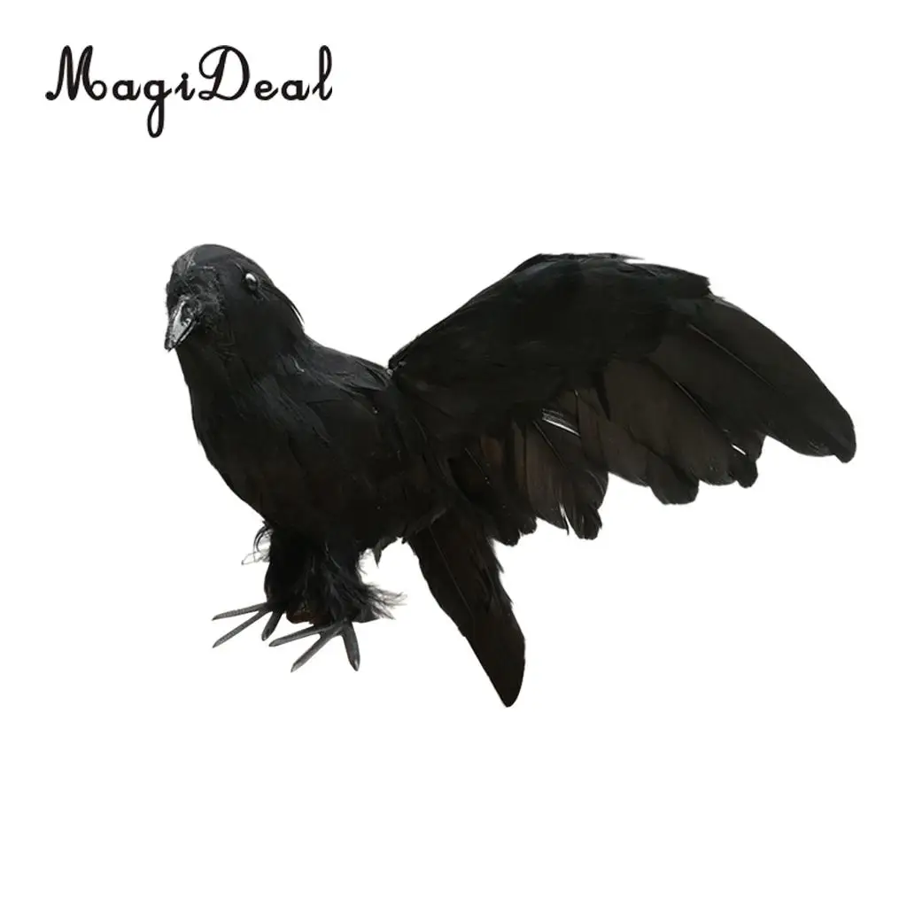 Vivid Fake Artificial Birds Raven Magpie for Coffee Shop Pub Bar Home Decoration	