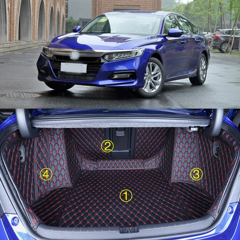 

PU Leather Rear Trunk Cargo Liner Protector Mat Seat Back Cover For Honda Accord 10 th