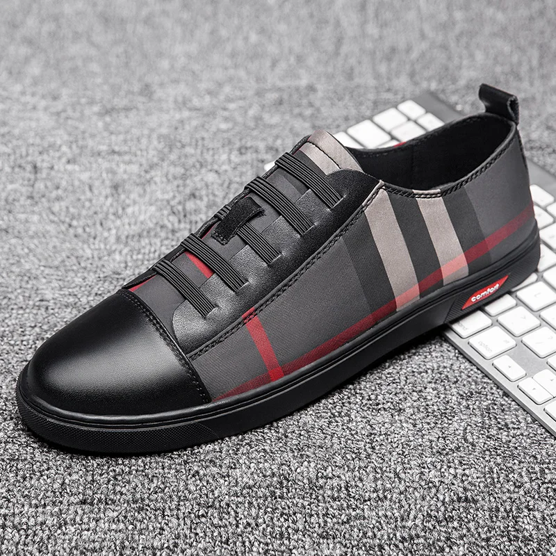 

2019 Fashion Men Shoes Luxury Brand Men Casual Shoes Gray Beige Youth Casual Leather Shoes Man Comfortable Sneakers For Men
