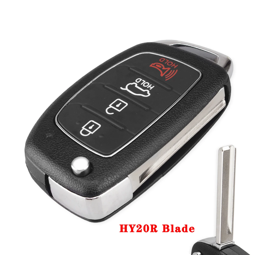 KEYYOU 4 кнопки Uncut Пустой Filp дистанционного ключа автомобиля оболочки Fob чехол для Hyundai Mistra HB20 SANTA FE IX35 IX45 Accent I40 Solaris - Цвет: HY20R Blade