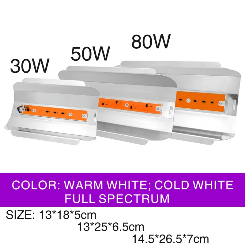 Полный спектр СИД Коб возрастающее потолочные светильник 30 Вт 50 Вт 80 Вт 100 Вт AC 110V 220V Открытый IP65 Водонепроницаемый высокое Мощность для растений цветок роста растений