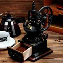 Измельчающая зерна машина ручная кофемолка бытовой шлифовальный Утюг маленькая кофемашина ретро большое колесо кофейное оборудование