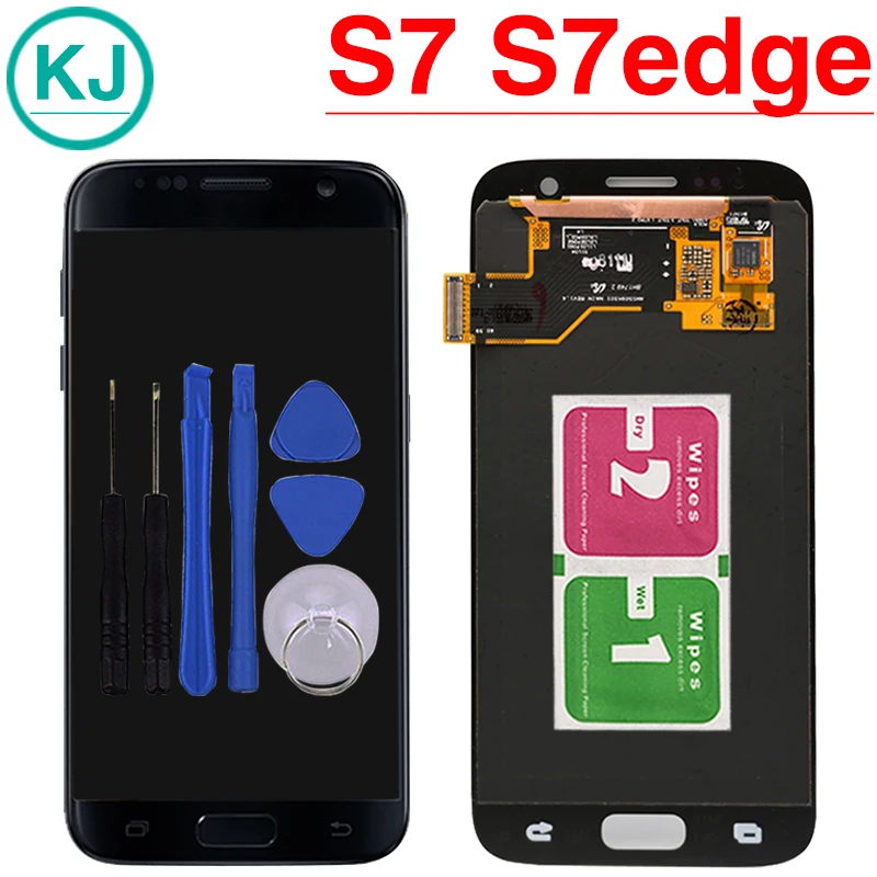 

New S7 edge LCD Display For Samsung G930F G935F With Touch Screen Digitizer Panel Assembly Replacement