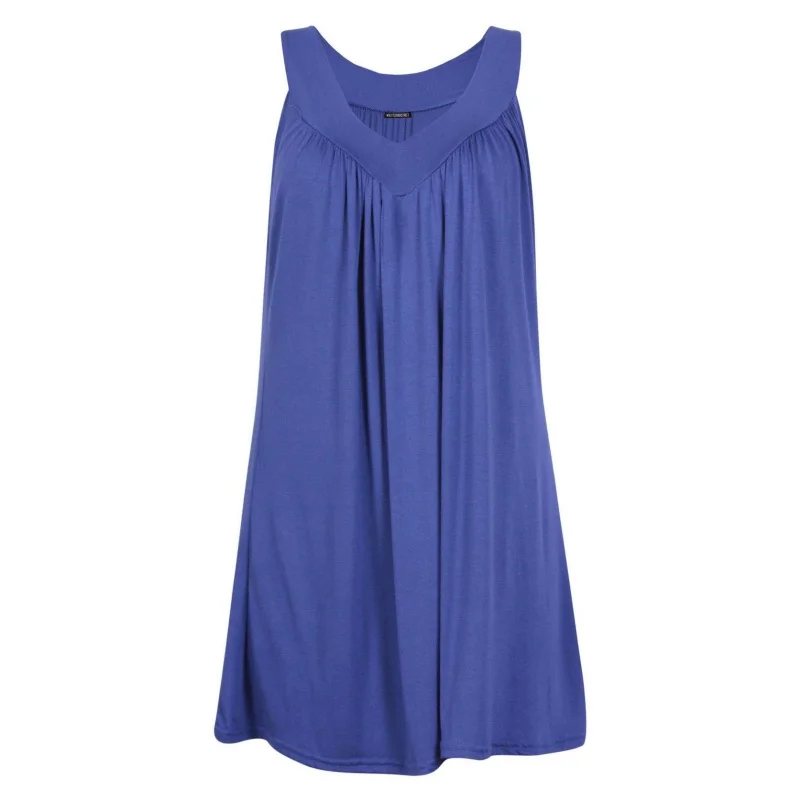 

2017 Womens Plus Size V Neck Ladies Sleeveless Ruched Gathered Vest Long T-shirt Fashion Top