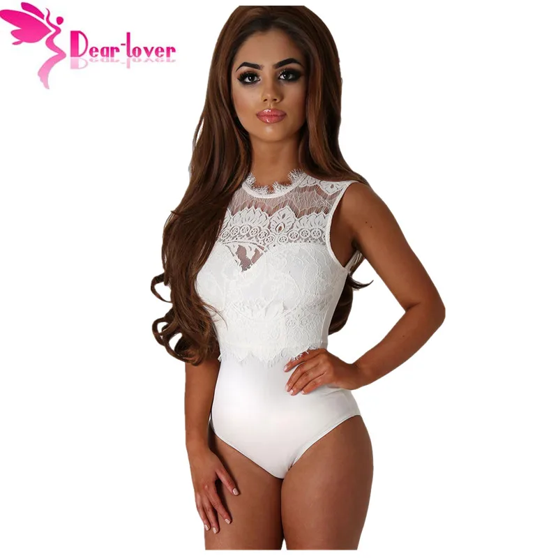 Dear-Lover Bodysuit Women Sexy Black Lace High Neck Cut Out Back Bodycon Jumpsuits Romper Combinaison Shorts Playsuits LC32050 Dear-Lover Bodysuit Women Sexy Black Lace High Neck Cut Out Back Bodycon Jumpsuits Romper Combinaison Shorts Playsuits LC32050