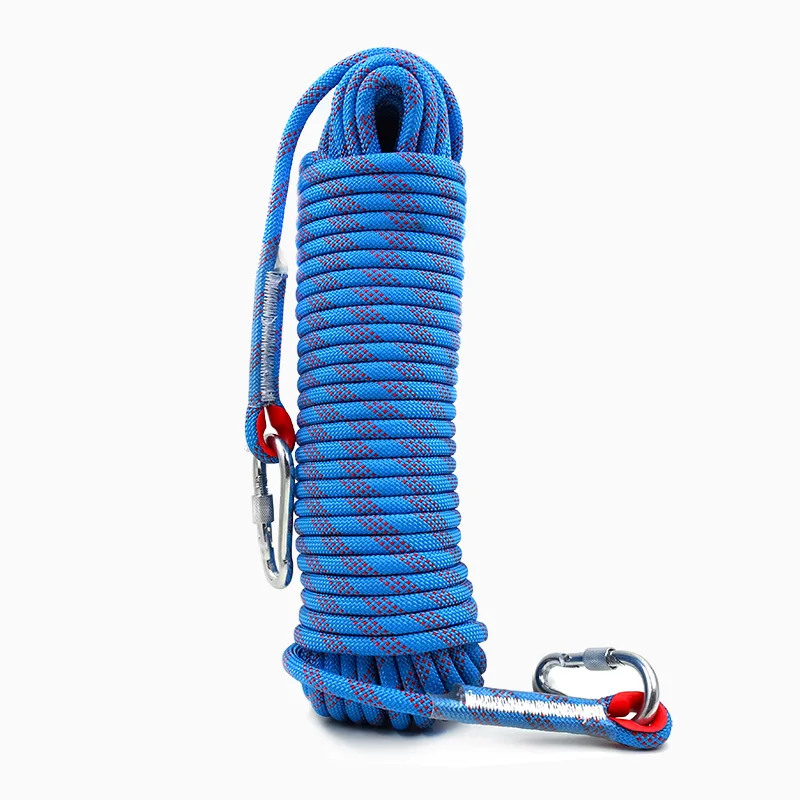 安い 10 ミリメートルクライミングロープ岩木の壁クライミング機器ギア屋外サバイバル火災避難安全ロープカラビナ 10 メートル 20 メートル 30 メートル 50 メートル