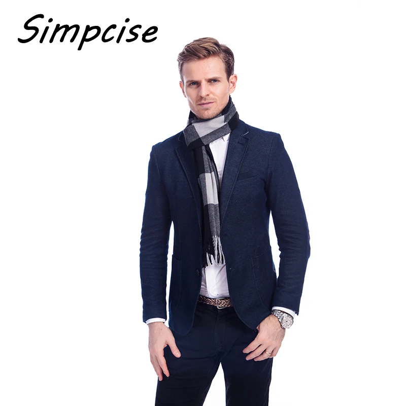 [Simpcise] 2017 New Winter Autumn Long Soft Acrylic Plaid Scarf Wrap Shawl Scarf Style Man Scarves A3A17535 mens snood scarf