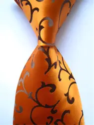 Классический Для мужчин галстук Мода Цветочный Оранжевый Синий жаккардовый шелк Галстуки Для мужчин; Строгая Деловая одежда костюм