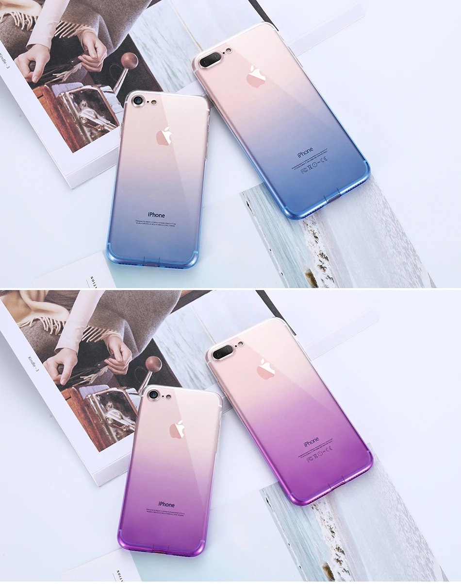 FLOVEME Gradient Phone Case For iPhone 7 6 6S Plus 5 5S SE Luxury Silicon Soft TPU Thin Back Cover For iPhone 5 6S 7 Plus Cases (10)