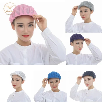 

Niaahinn Men Women Breathable Warehouse Unisex Elastic Mesh Caps Factory Workers Work Wear Hats Food Service Workshop Wear Caps