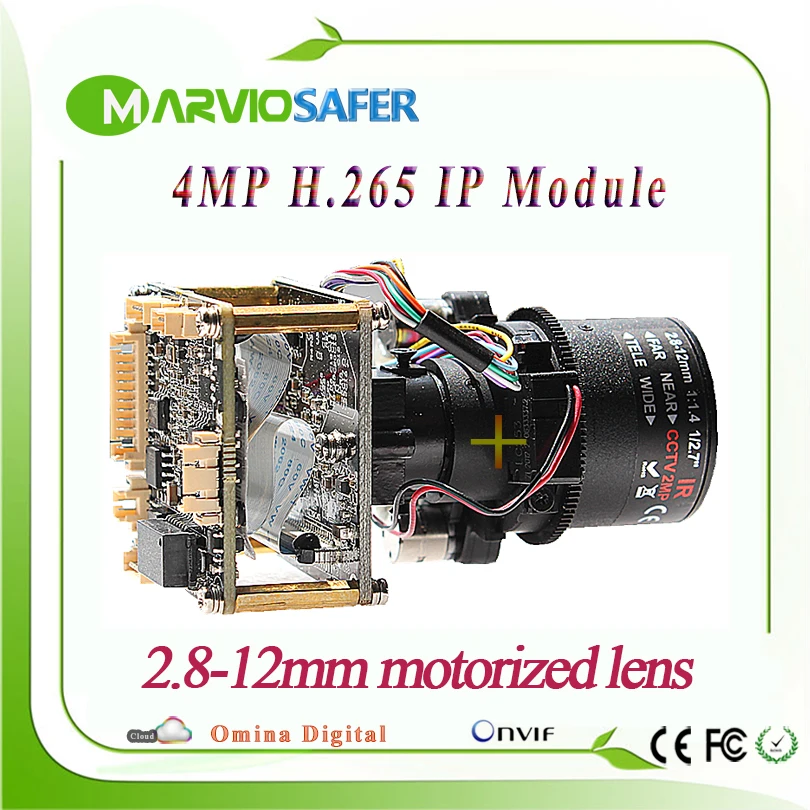 

New Hot H.265/H.264 4MP 2560*1440 Real-time HD IP Network Camera PTZ module 4X zoom 2.8-12mm motorized Lens with RS485 audio