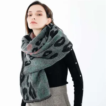 

200*65 Cm Leopard Digital Printing Scarf Classic Autumn Winter Windproof Warm Imitation Cashmere Scarf 2018 Women Shawl Scarves