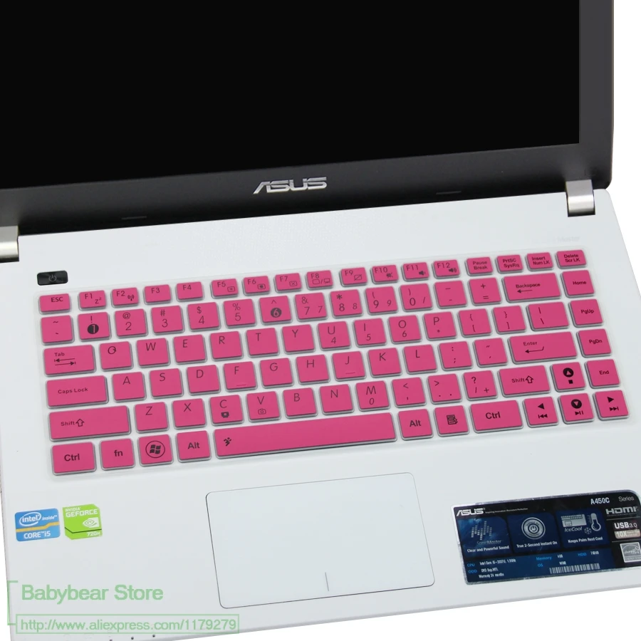 laptop keyboard cover skin guard For ASUS VivoBook F402WA f402w f402c f402s f402n f402sa f401a f401u f451c 14 inch - Цвет: pink