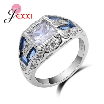

fashion rings for women 925 Sterling Silver ring wedding engagement Love clear zircon jewelry bague female gifts