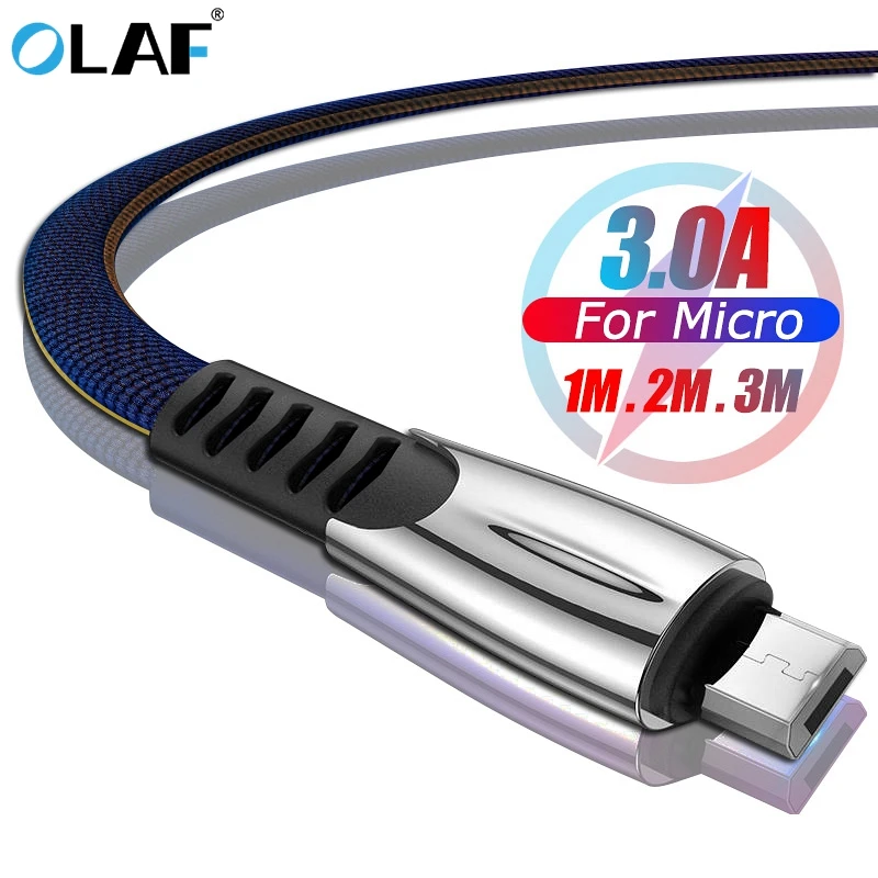 

3A Micro USB Cable For Xiaomi Redmi Note 5 Pro Cord 3M Fast Charging Microusb Cable For Samsung Honor Android Micro Data Cable