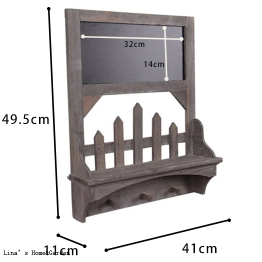 shabby chic handmade crafted decor wooden blackboard shelf (3)
