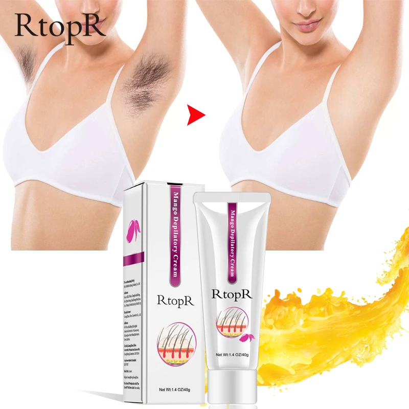 

RtopR Mango 40g Hair Removal Cream Legs Armpit Depilatory Gel Pianless Body Cream Effective Longlasting Skin Care Supplies TSLM2