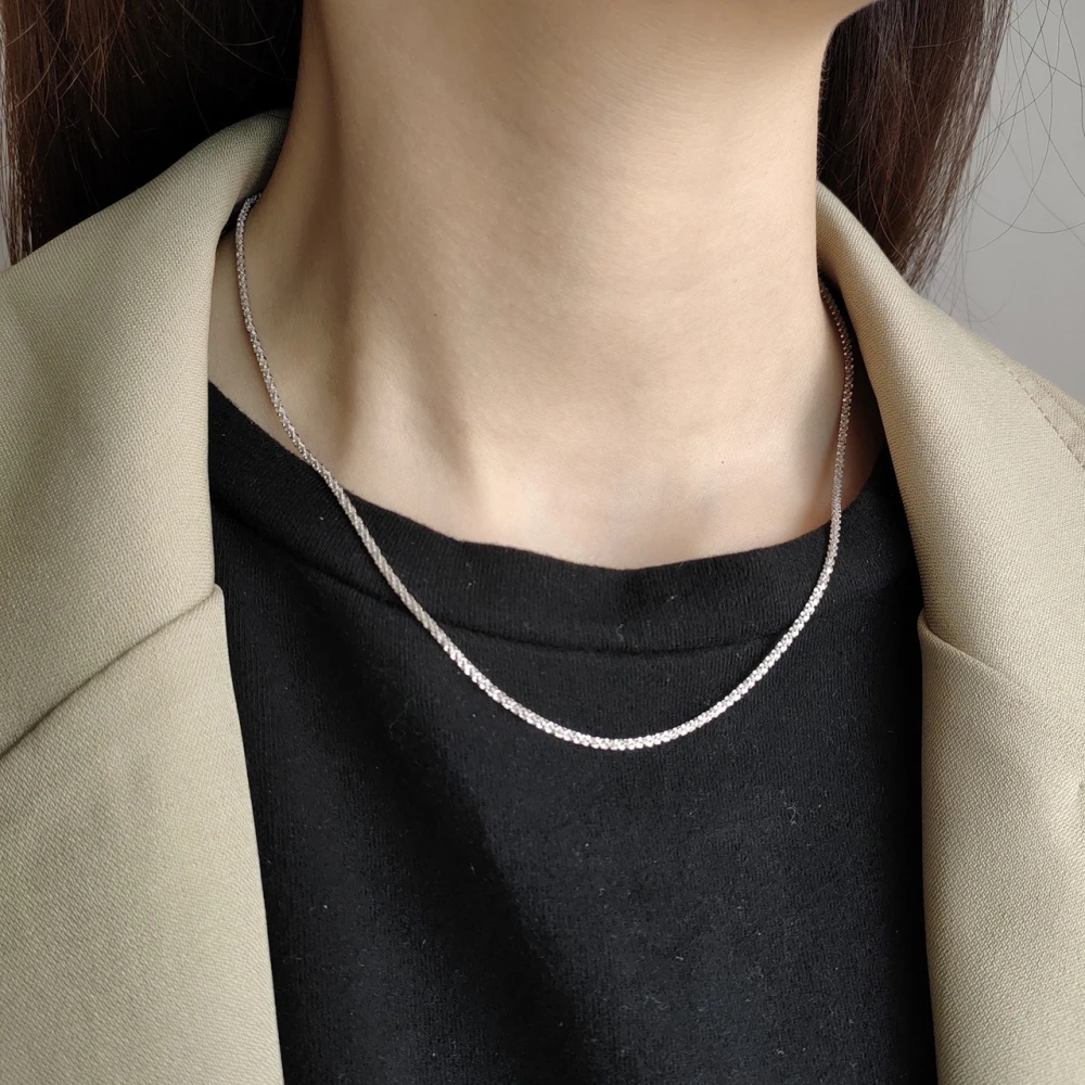 

925 Sterling Silver New Design Cauliflower Chain Necklace Short Chain Choker Finished Chains For DIY Necklace Jewelry Findings