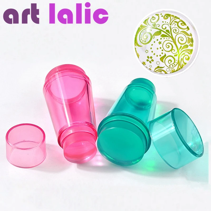 

Double Head Clear Jelly Silicone Nail Stamper Tamplates 2.2cm 2.8cm with Scraper Stamping Nail Art Tool Set for Nail Stamp Plate