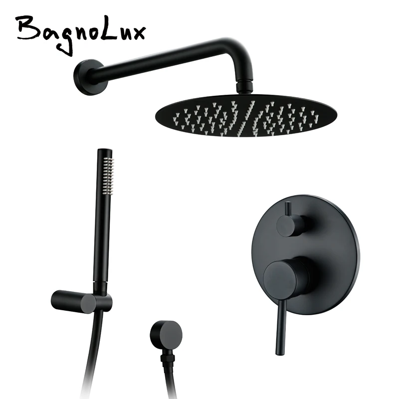 Billig Messing Schwarz Bad Dusche Set 8 \