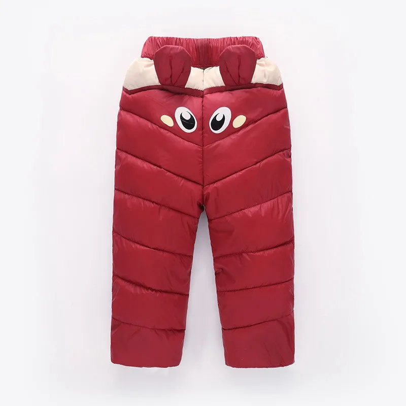 COOTELILI  80-130cm Warm Winter Boys Pants Trousers For Kids Elastic Waist Cotton Thicken Snowsuit Baby Pants Boys Clothes  (1)