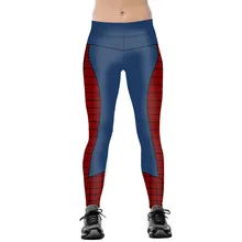 Unisex Spider Man Thematic Fitness Leggings Elastic Fiber Hiphop Party Cheerleader Rooter Workout Pants Trousers