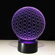 Креативный ночник 7 цветов сменный акриловый светодиодный 3D стереовидение лампа в помещении атмосферная лампа дистанционный сенсорный выключатель лампа для спальни