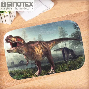 

Door Floor Carpets Dinosaur Rex Printed Pattern Floor Mat Carpet Coral Fleece Anti-Slip Mats Home Living Room 40*60cm 1 PCS/Lot