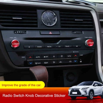 

QHCP Alloy 2Pcs/Set Car Radio Switch Knob Decorative Ring Stickers AC Volume Control Knob Trim Cover For Lexus RX200T 300 450H