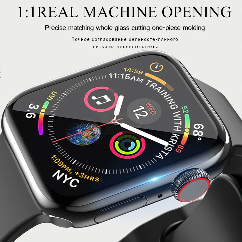 20D изогнутая Защитная пленка для Apple Watch1 2 3 4 Защита экрана для Iwatch 38 40 42 44 мм Полное закаленное стекло