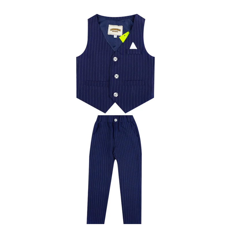 Spring Autumn Children Vest Pants 2Pcs Clothing Sets Kids Formal Suits Boys Girls Gentleman Wedding Performance costume boys suits