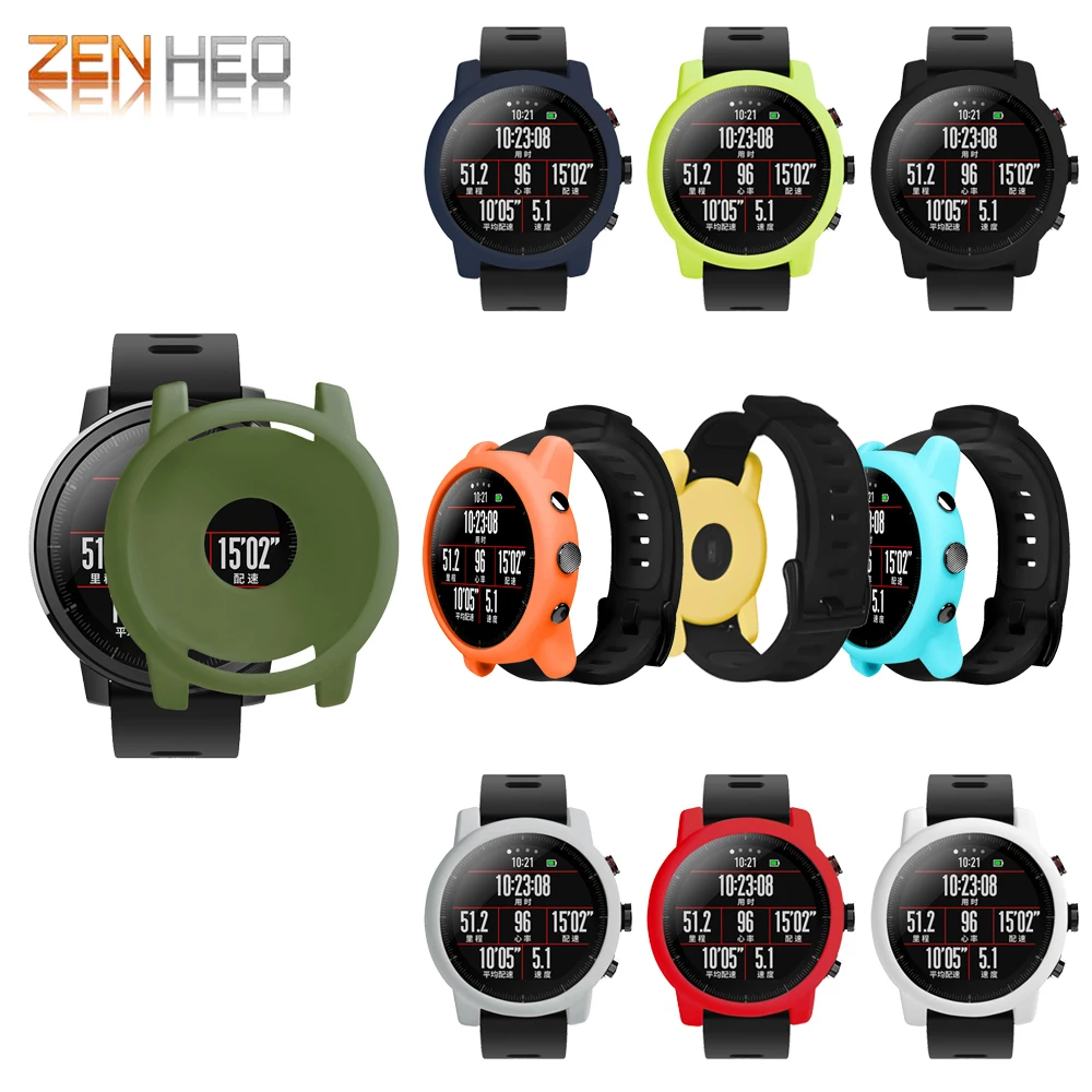 

Colorful Slim Silicone Case Cover Protect Shell For Huami Amazfit Stratos Smart Watch 2/2S Watch Frame For amazfit 2 stratos